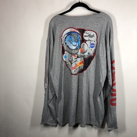 Popeye gray NASA long sleeve tee size 3XL - Picture 7 of 9